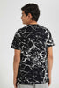 Redtag-Black-Marble-T-Shirt-Graphic-T-Shirts-Senior-Boys-9 to 14 Years