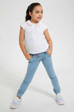 Load image into Gallery viewer, Redtag-White-Collared-Blouse-Blouses-Girls-2 to 8 Years
