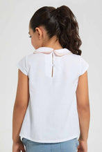 Load image into Gallery viewer, Redtag-White-Collared-Blouse-Blouses-Girls-2 to 8 Years
