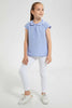 Redtag-Blue-Collared-Blouse-Blouses-Girls-2 to 8 Years