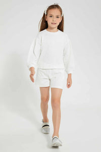 Redtag-Ivory-Textured-Knitted-Set-Sets-Girls-2 to 8 Years