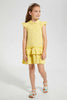 Redtag-Yellow-Printed-Frill-Bottom-Dress-Dresses-Girls-2 to 8 Years