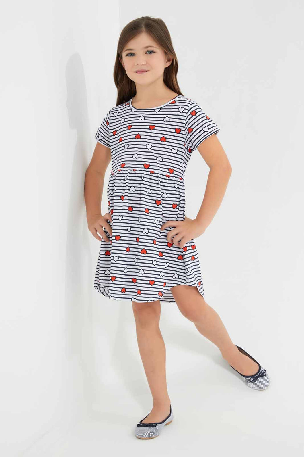 Redtag-Assorted-Knitted-2-Pack-Dress-Dresses-Girls-2 to 8 Years