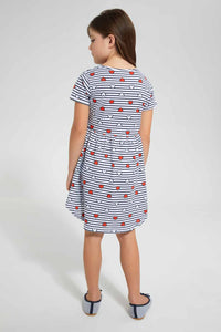 Redtag-Assorted-Knitted-2-Pack-Dress-Dresses-Girls-2 to 8 Years