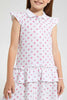 Redtag-White-Printed-Frill-Bottom-Dress-Dresses-Girls-2 to 8 Years