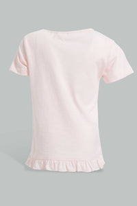 Redtag-Multi-Colour-2Pc-Pack-T-Shirt-Graphic-T-Shirts-Infant-Girls-3 to 24 Months
