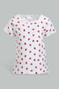 Redtag-Multi-Colour-2Pc-Pack-T-Shirt-Graphic-T-Shirts-Infant-Girls-3 to 24 Months