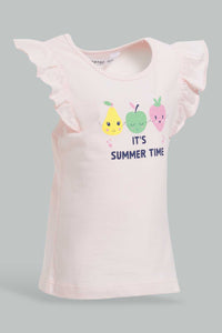 Redtag-Multi-Colour-2Pc-Pack-T-Shirt-Graphic-T-Shirts-Infant-Girls-3 to 24 Months