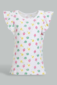 Redtag-Multi-Colour-2Pc-Pack-T-Shirt-Graphic-T-Shirts-Infant-Girls-3 to 24 Months