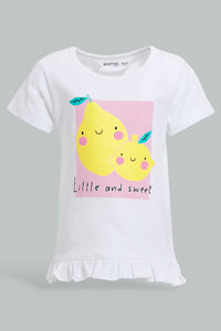 Redtag-Multi-Colour-2Pc-Pack-T-Shirt-Graphic-T-Shirts-Infant-Girls-3 to 24 Months