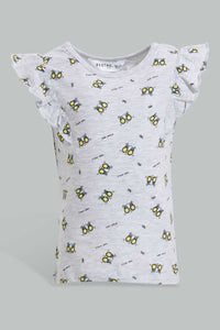 Redtag-Multi-Colour-2Pc-Pack-T-Shirt-Graphic-T-Shirts-Infant-Girls-3 to 24 Months
