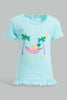 Redtag-Multi-Colour-2Pc-Pack-T-Shirt-Graphic-T-Shirts-Infant-Girls-3 to 24 Months