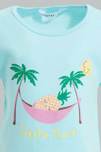 Redtag-Multi-Colour-2Pc-Pack-T-Shirt-Graphic-T-Shirts-Infant-Girls-3 to 24 Months