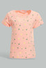 Redtag-Multi-Colour-2Pc-Pack-T-Shirt-Graphic-T-Shirts-Infant-Girls-3 to 24 Months