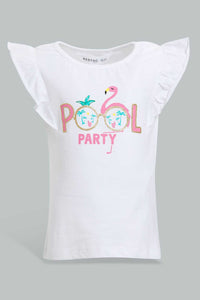 Redtag-Multi-Colour-2Pc-Pack-T-Shirt-Graphic-T-Shirts-Infant-Girls-3 to 24 Months