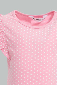 Redtag-Multi-Colour-2Pc-Pack-T-Shirt-Graphic-T-Shirts-Infant-Girls-3 to 24 Months