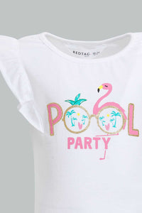 Redtag-Multi-Colour-2Pc-Pack-T-Shirt-Graphic-T-Shirts-Infant-Girls-3 to 24 Months
