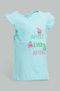 Redtag-Multi-Colour-2Pc-Pack-T-Shirt-Graphic-T-Shirts-Infant-Girls-3 to 24 Months