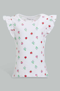 Redtag-Multi-Colour-2Pc-Pack-T-Shirt-Graphic-T-Shirts-Infant-Girls-3 to 24 Months