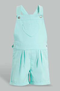 Redtag-Mint-Aop-Dungaree-Short-Set-Sets-Infant-Girls-3 to 24 Months