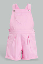 تنزيل الصورة على معرض الصور، Redtag-Pink-Short-Dungaree-With-White-Aop-T-Shirt-Sets-Infant-Girls-3 to 24 Months
