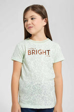 Load image into Gallery viewer, Redtag-Mint-Jacquard-T-Shirt-Graphic-T-Shirts-Girls-2 to 8 Years
