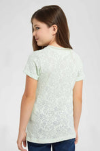 Load image into Gallery viewer, Redtag-Mint-Jacquard-T-Shirt-Graphic-T-Shirts-Girls-2 to 8 Years
