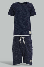 Load image into Gallery viewer, Redtag-Ivory-And-Navy-Casual-Set-(2Pack)-Sets-Infant-Boys-3 to 24 Months
