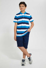 تنزيل الصورة على معرض الصور، Redtag-Navy/Blue/White-Stripe-Polo-Tee-Polo-Shirts-Senior-Boys-9 to 14 Years
