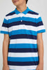 Redtag-Navy/Blue/White-Stripe-Polo-Tee-Polo-Shirts-Senior-Boys-9 to 14 Years