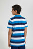 Redtag-Navy/Blue/White-Stripe-Polo-Tee-Polo-Shirts-Senior-Boys-9 to 14 Years