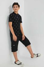 تنزيل الصورة على معرض الصور، Redtag-Black-Aop-Polo-Tee-Polo-Shirts-Senior-Boys-9 to 14 Years
