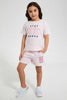 Redtag-Pink-Chest-Print-Set-Sets-Girls-2 to 8 Years