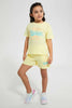 Redtag-Yellow-Chest-Print-Set-Sets-Girls-2 to 8 Years