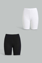 تنزيل الصورة على معرض الصور، Redtag-Black/White-2Pcs-Pack-Cycling-Leggings-Leggings-Senior-Girls-9 to 14 Years
