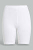 Redtag-White/Beige-2Pcs-Pack-Cycling-Leggings-Leggings-Senior-Girls-9 to 14 Years