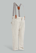 Load image into Gallery viewer, Redtag-Beige-Texture-Suspender-Casual-Trousers-Chino-Trousers-Infant-Boys-3 to 24 Months
