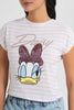 Redtag-Assorted-Daisy-Striped-Embellished-Character-T-Shirt-Striped-T-Shirts-Women's-