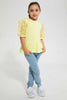 Yellow Puffed Organza Sleeve Blouse