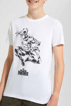 تنزيل الصورة على معرض الصور، Redtag-White-Black-Panther-T-Shirt-Graphic-T-Shirts-Senior-Boys-9 to 14 Years
