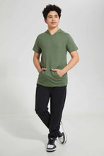 تنزيل الصورة على معرض الصور، Redtag-Green-Bsr-Plain-Hoody-Tee-Hoody-T-Shirts-Senior-Boys-9 to 14 Years
