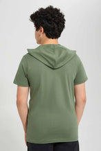 تنزيل الصورة على معرض الصور، Redtag-Green-Bsr-Plain-Hoody-Tee-Hoody-T-Shirts-Senior-Boys-9 to 14 Years
