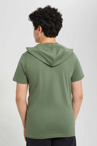 Redtag-Green-Bsr-Plain-Hoody-Tee-Hoody-T-Shirts-Senior-Boys-9 to 14 Years