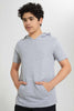 Redtag-Grey-Melange-Bsr-Plain-Hoody-Tee-Hoody-T-Shirts-Senior-Boys-9 to 14 Years