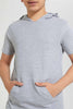 Redtag-Grey-Melange-Bsr-Plain-Hoody-Tee-Hoody-T-Shirts-Senior-Boys-9 to 14 Years