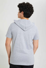 تنزيل الصورة على معرض الصور، Redtag-Grey-Melange-Bsr-Plain-Hoody-Tee-Hoody-T-Shirts-Senior-Boys-9 to 14 Years
