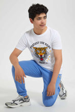 Load image into Gallery viewer, Redtag-White-Bsr-Tiger-Print-Tee-Graphic-T-Shirts-Senior-Boys-9 to 14 Years
