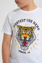 Load image into Gallery viewer, Redtag-White-Bsr-Tiger-Print-Tee-Graphic-T-Shirts-Senior-Boys-9 to 14 Years
