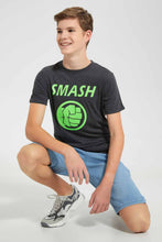 تنزيل الصورة على معرض الصور، Redtag-Charcoal-Hulk-Smash-T-Shirt-Graphic-T-Shirts-Senior-Boys-9 to 14 Years
