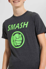 تنزيل الصورة على معرض الصور، Redtag-Charcoal-Hulk-Smash-T-Shirt-Graphic-T-Shirts-Senior-Boys-9 to 14 Years
